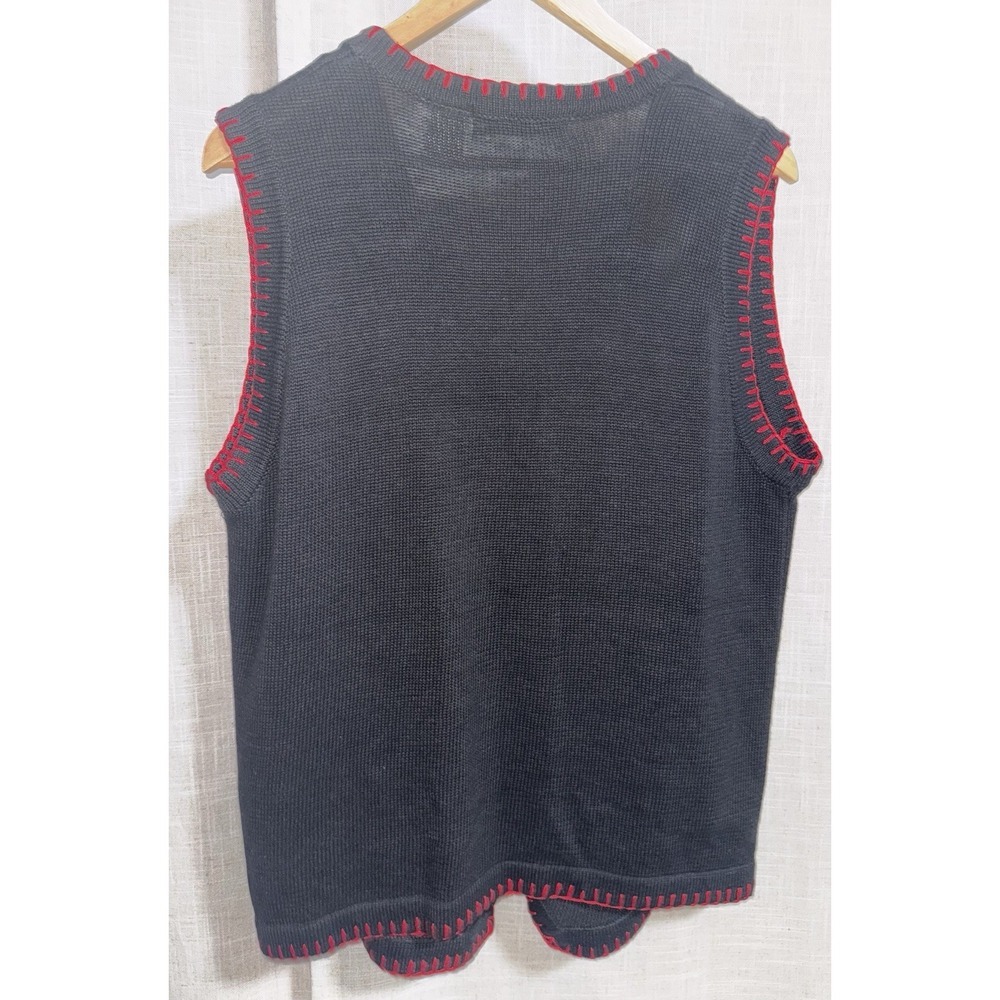 Vintage Victoria Jones Women's M Christmas Embroidered Beaded Sweater Vest - Picture 6 of 7